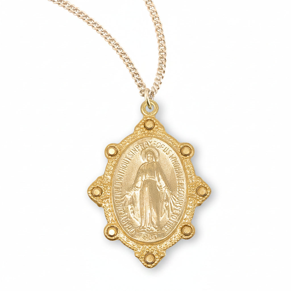16kt Gold Over Sterling Silver Miraculous Medal