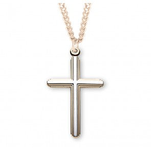 Gold over Sterling Silver Cross 20" Chain