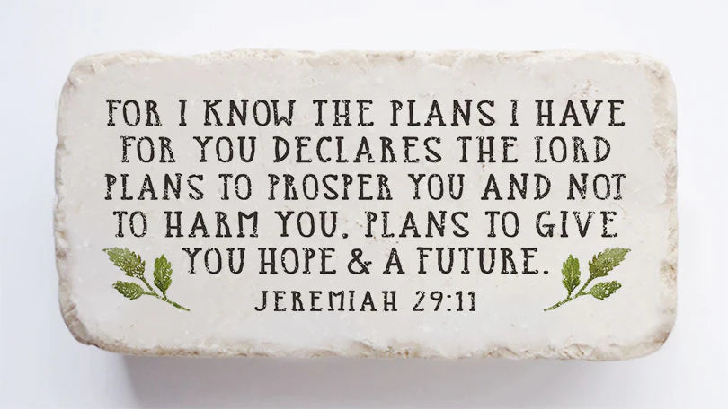 Jeremiah 29:11 Stone Half Block
