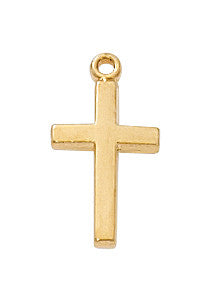 Gold over Sterling Silver Cross Necklace 16"-18" Chain