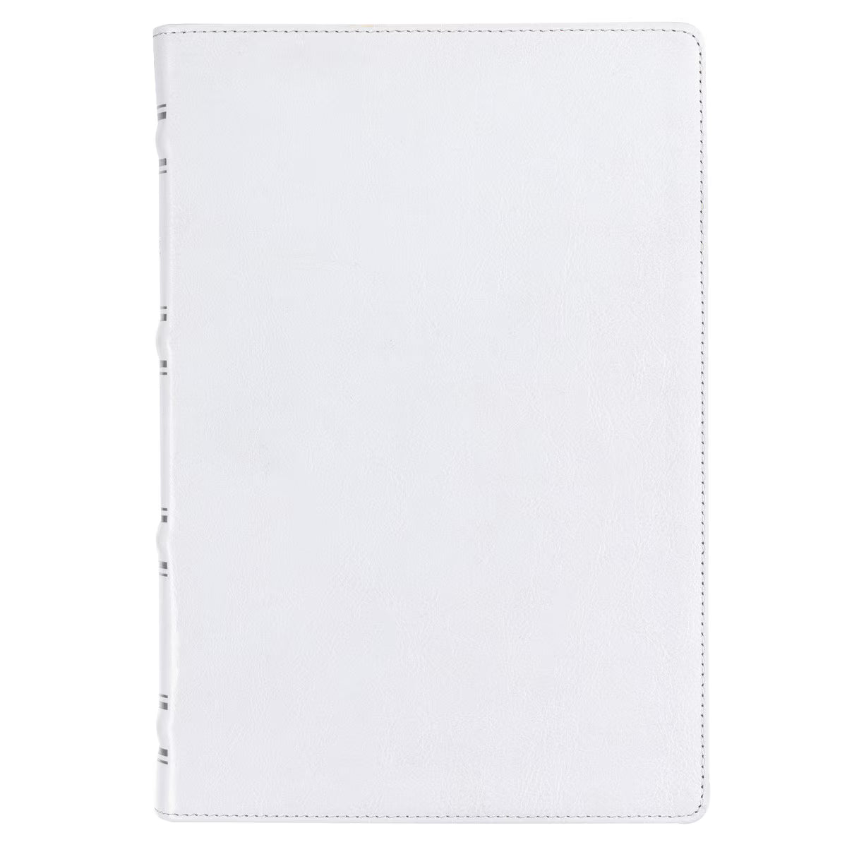 White Full Grain Leather Full-size Giant Print King James Version Bible with Thumb Index