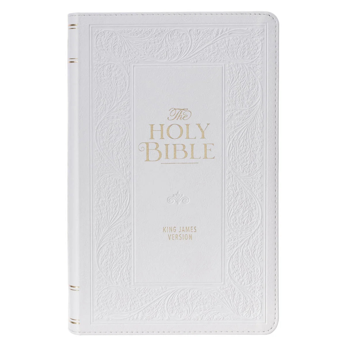 KJV Holy Bible, Giant Print Standard Size Red Letter Edition, Thumb Index Tabs & Ribbon Marker, King James Version, Vegan Leather, White Floral, 14 pt. Type (KJV Standard GP Editions)
