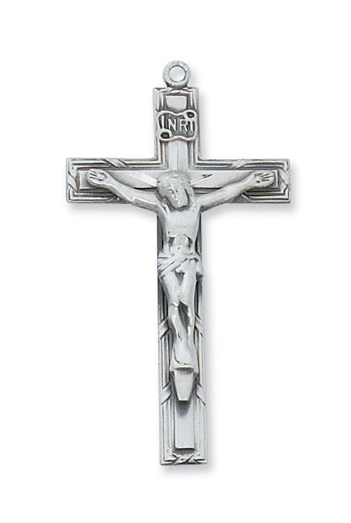 Sterling Silver Crucifix Necklace 24" chain
