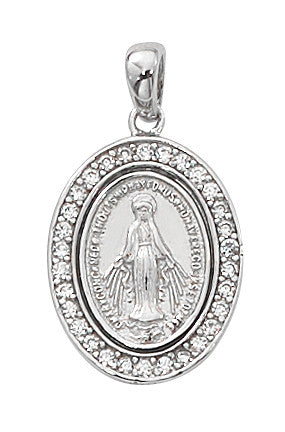 SS CRYST STONE MIRACULOUS MEDAL 18" CH
