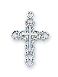Sterling Silver Cross Necklace 16" Chain