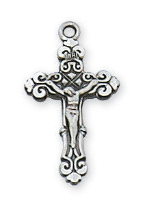 Sterling Silver Crucifix Necklace 16-18" Chain
