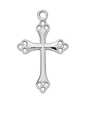 Sterling Silver Cross Necklace 18" Chain