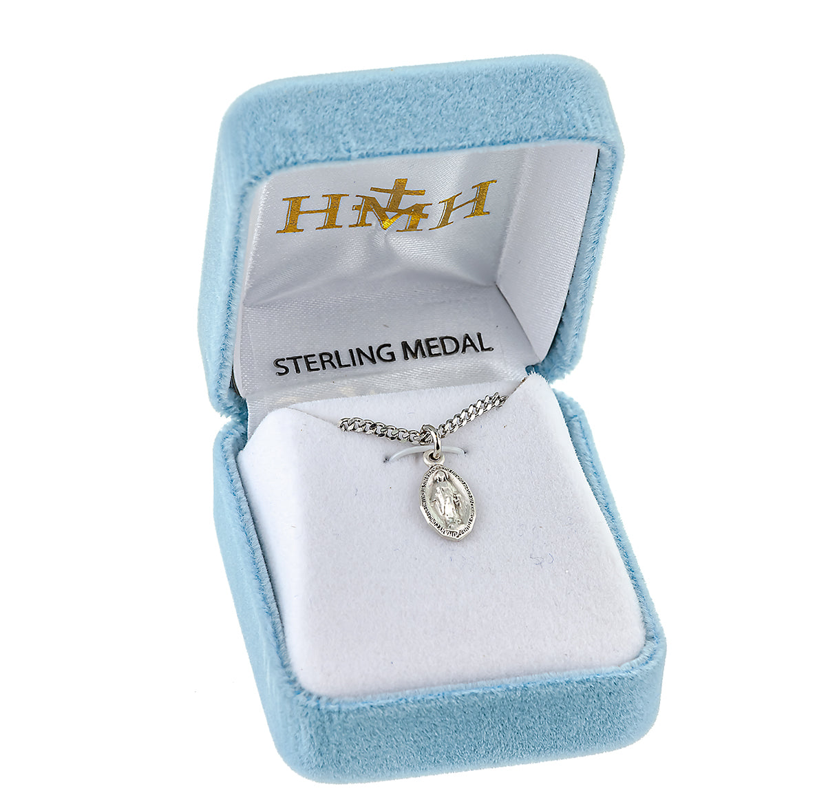 Sterling Silver Tiny Miraculous Medal 13" Chain