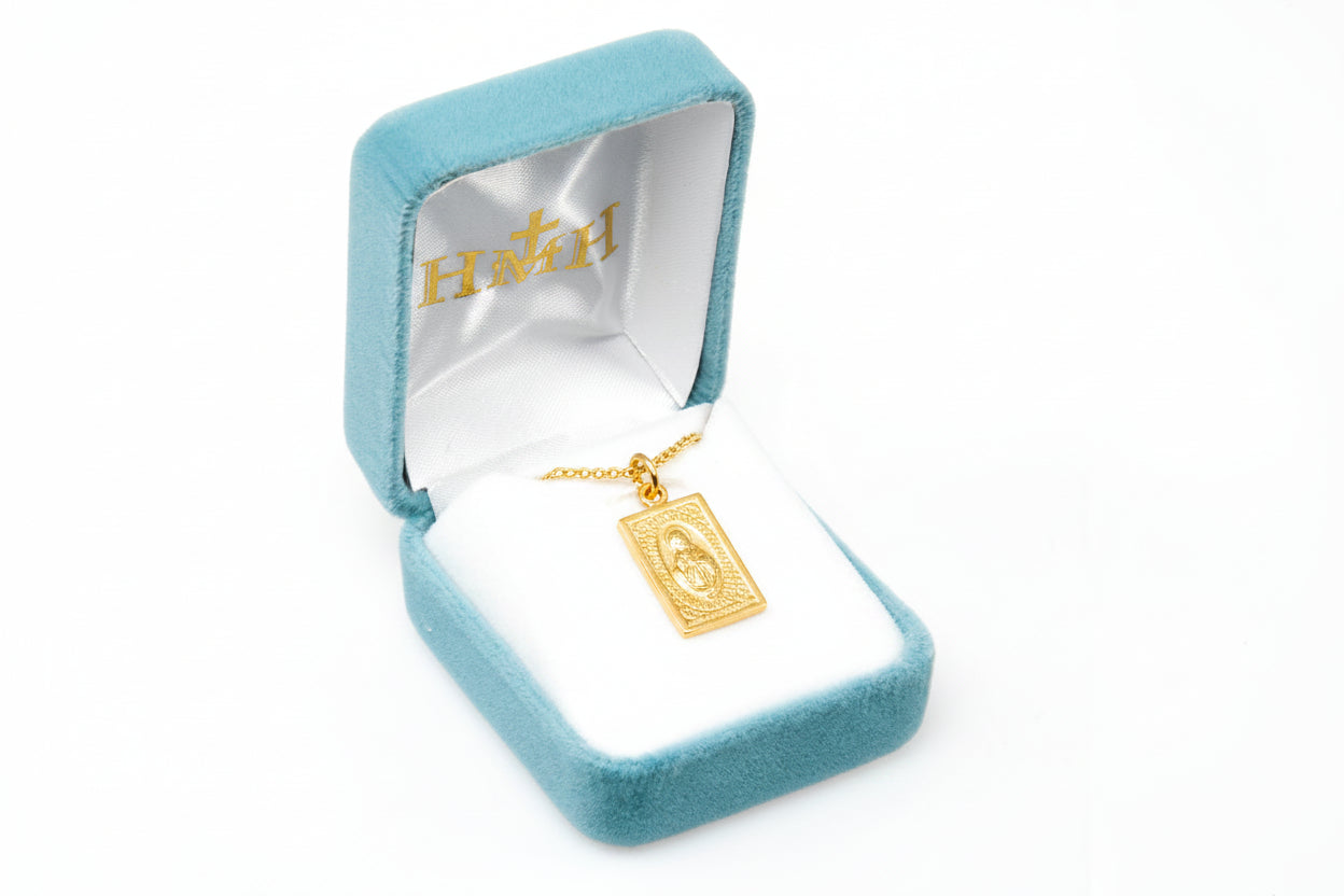 16kt Gold Over Sterling Silver Scapular Medal