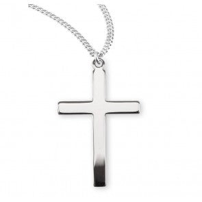 Sterling Silver Plain Medium Cross 20" Chain