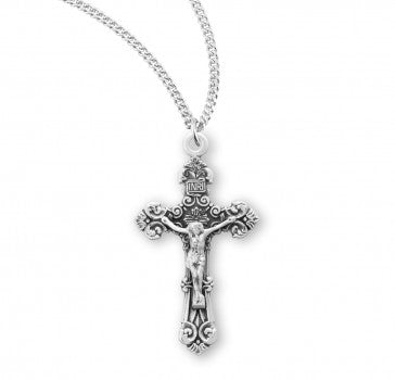 Sterling Silver Fancy Crucifix 18" Chain