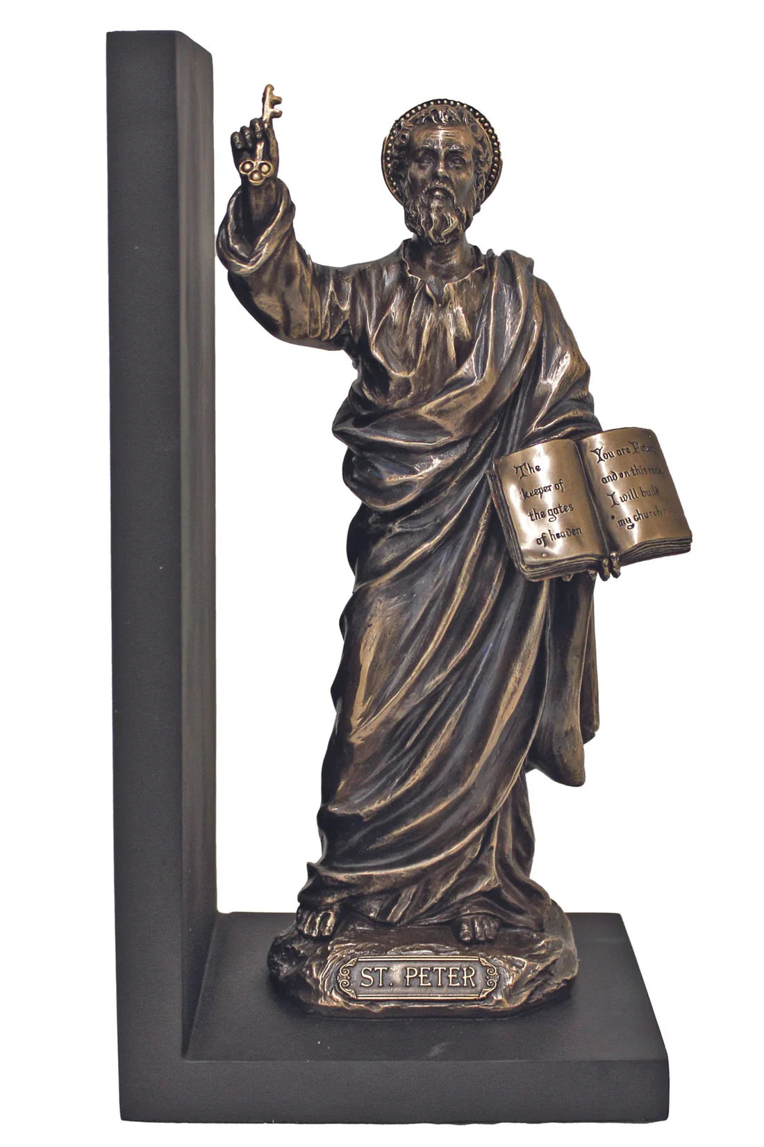 St. Peter Bookend in lightly hand-painted cold cast bronze 9.5"