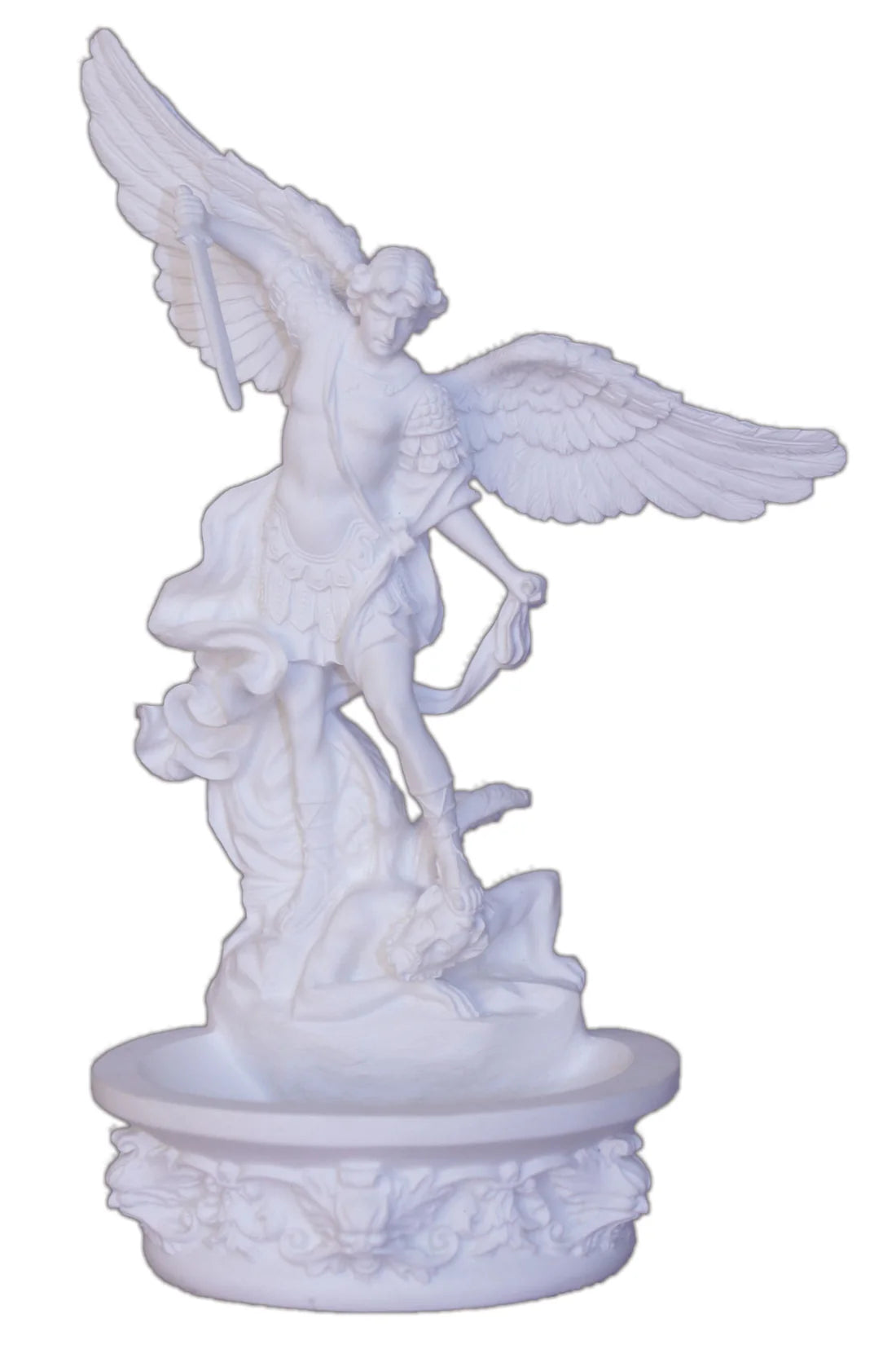 St. Michael Font Standing/Hanging White 8"