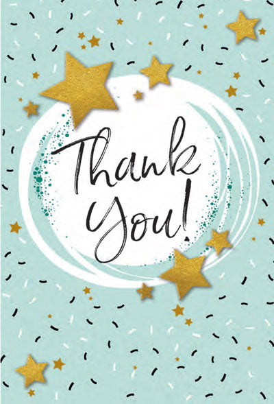 Thank You - 4 5/8 X 6 3/4 - Gold Foil Decoration & Embossed