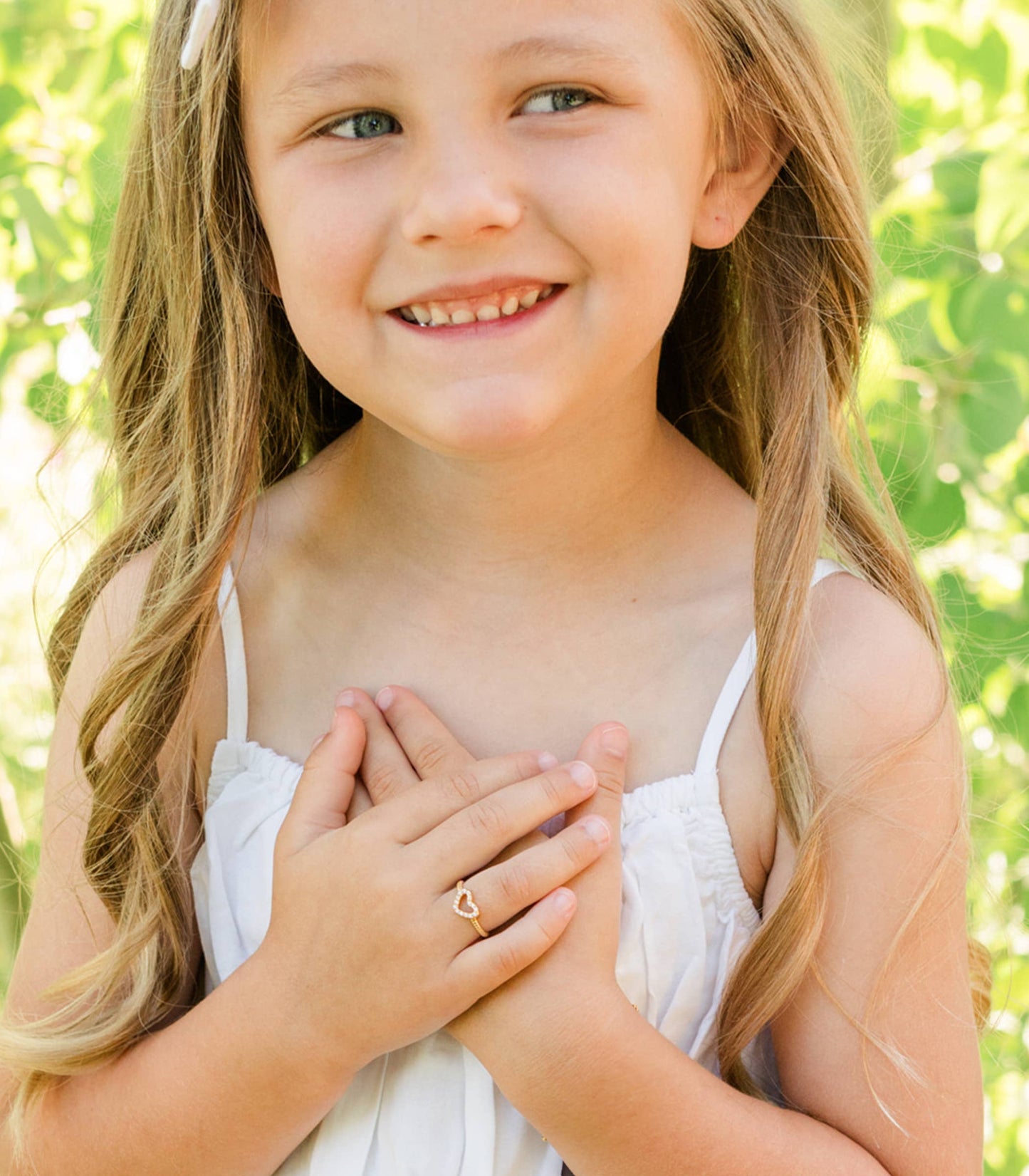 Little Girls 14k Gold-Plated Open Heart Baby Ring