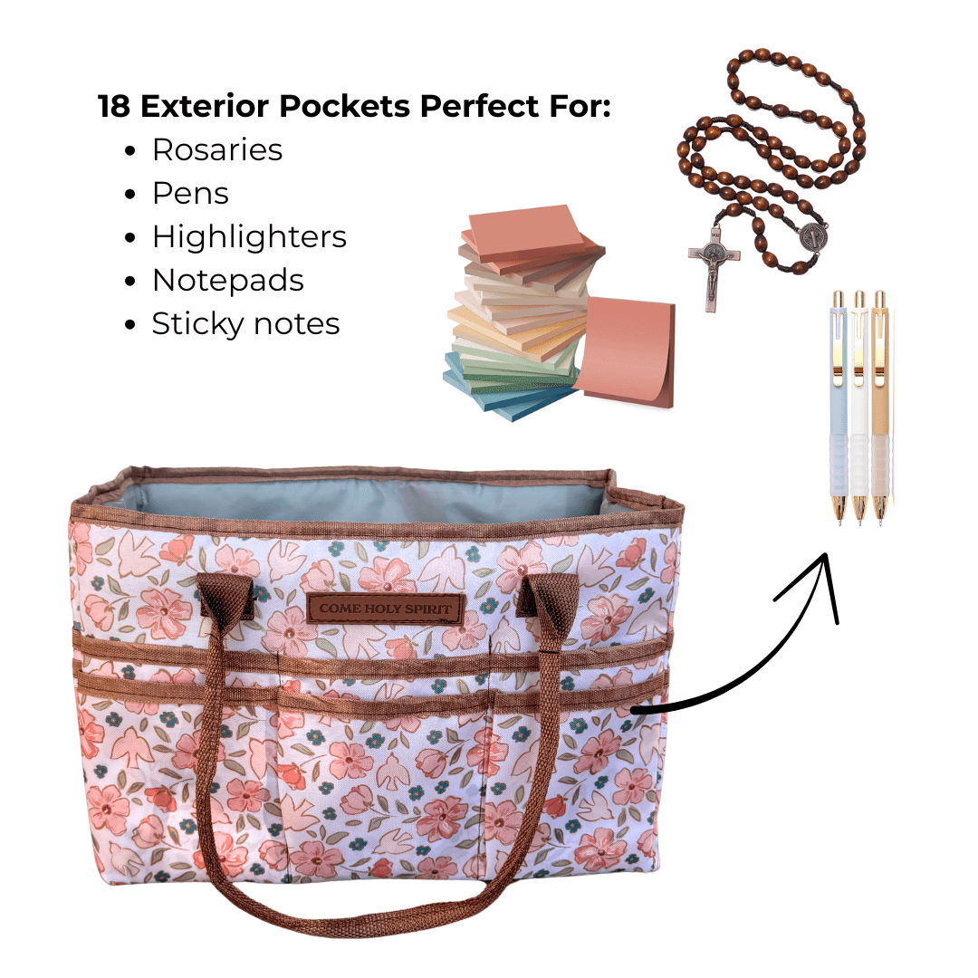 Catholic Prayer Caddy Tote