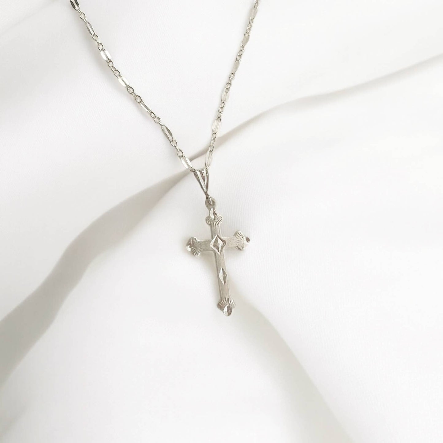 Risen Religious Cross Necklace Gold Filled Sterling Silver