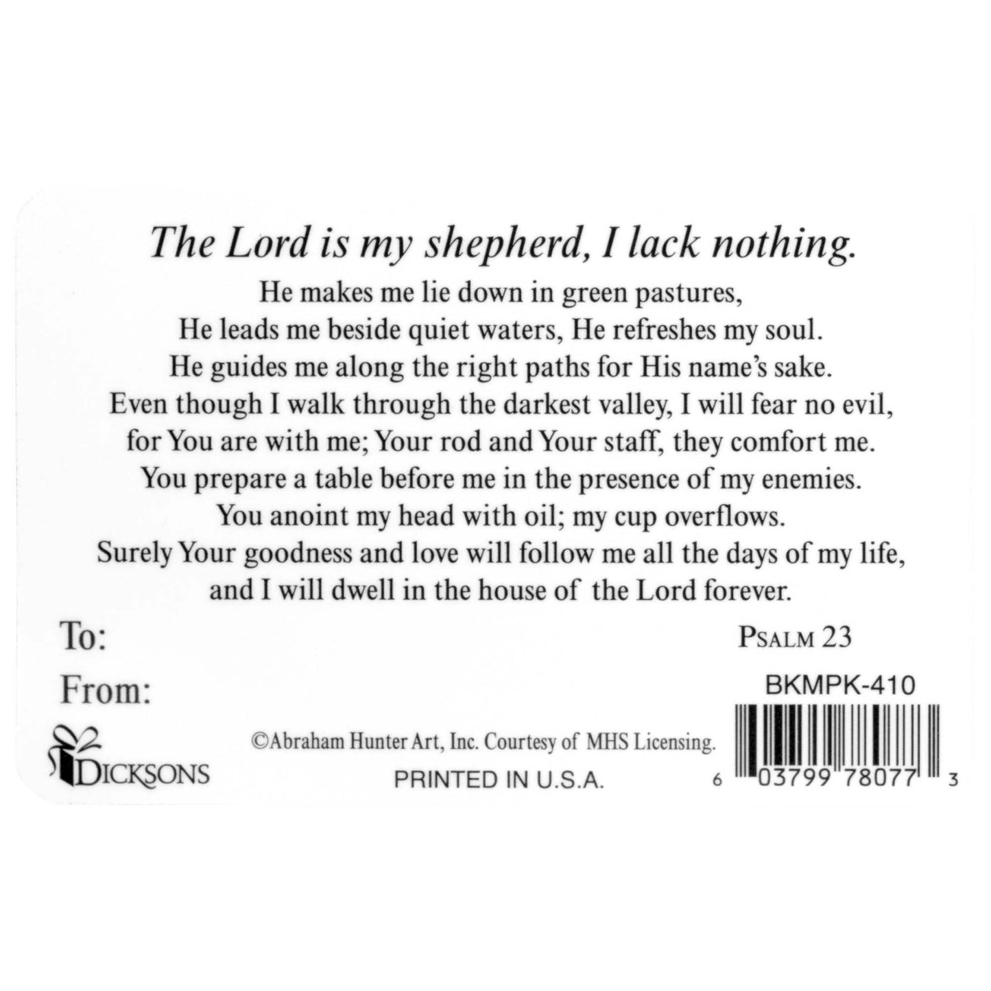 Pocketcard The Lord Is My Shepherd
