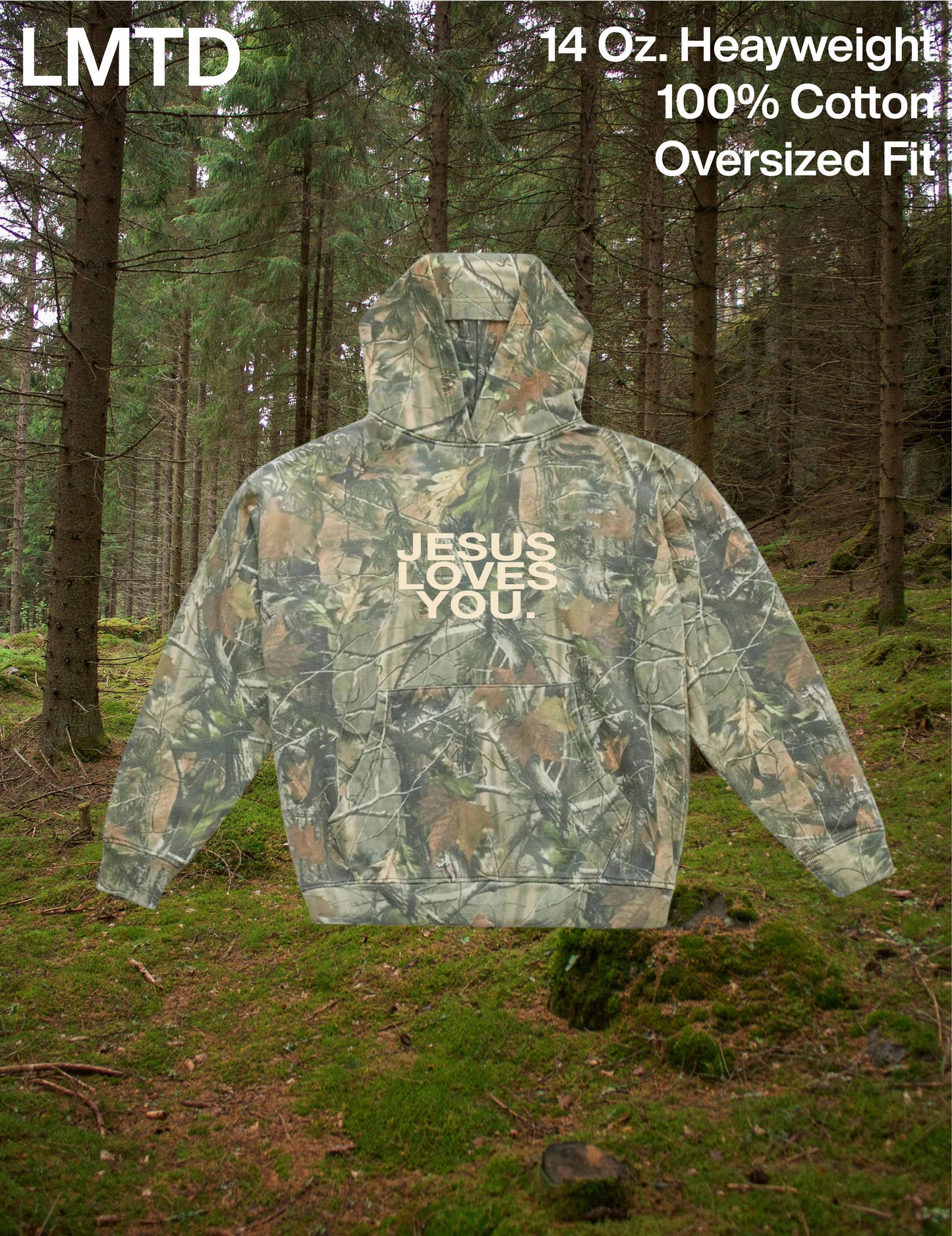 LMTD || Heavyweight Camo Hoodie || 14 Oz.