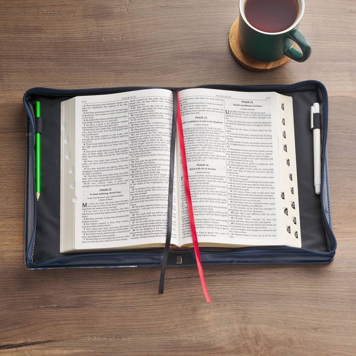 Bible Cover Fashion Blue Floral Trust Prov. 3:5 L