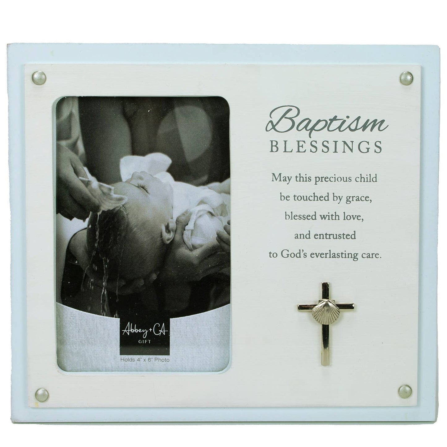Blue Baptism Blessings Frame