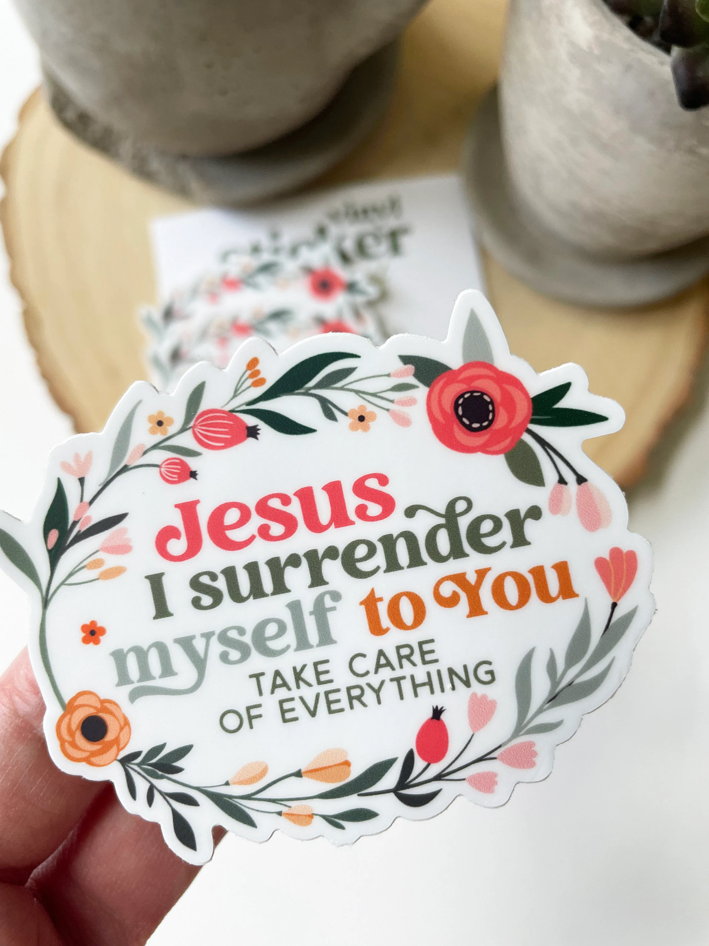 Jesus I surrender myself to You Waterproof Sticker