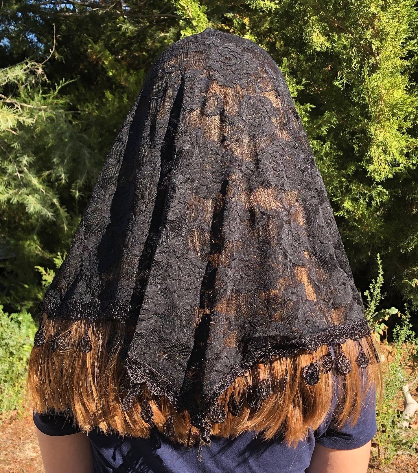 St. Clare of Assisi Veil -BLACK (60" x 20")