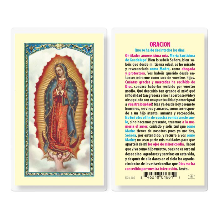 Our Lady of Guadalupe Laminated Holy Card