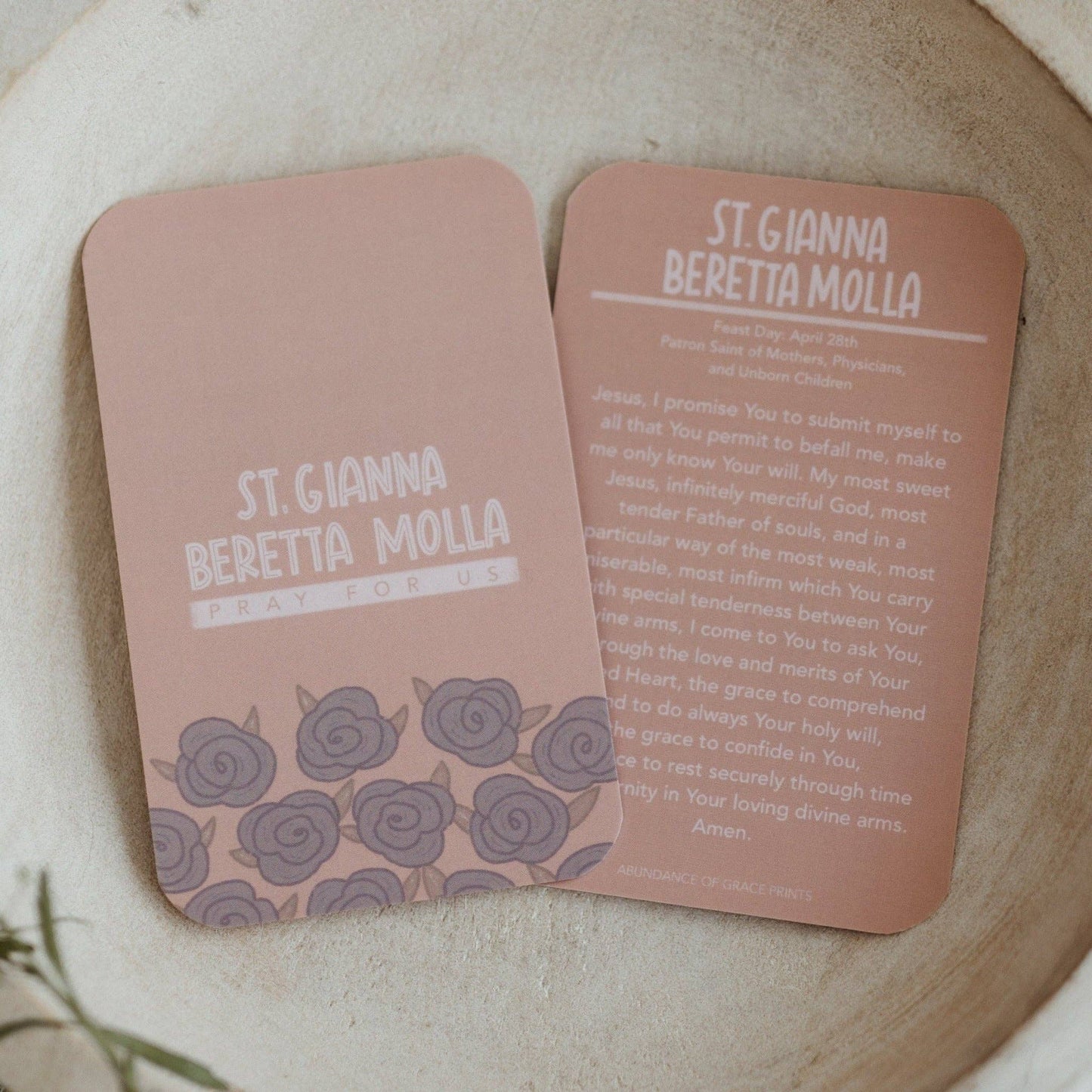 St. Gianna Beretta Molla Prayer Card