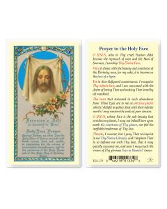 Holy Face Laminated Prayer Card