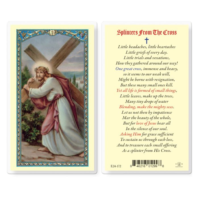Splinters from the Cross Laminated Prayer Card
