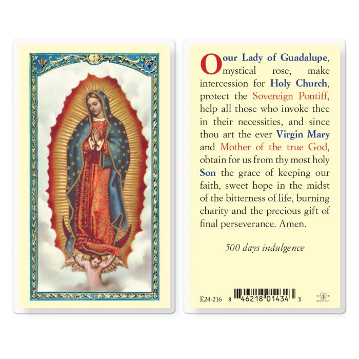 Our Lady of Guadalupe Laminated Holy Card