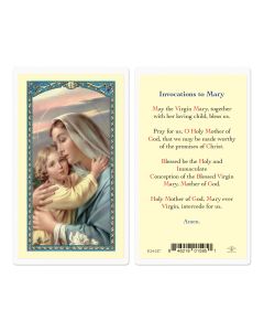 Invocations to Mary Laminated Prayer Card