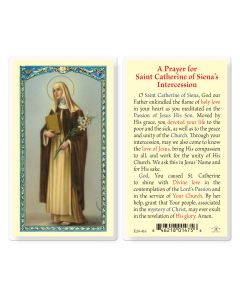 St. Catherine of Siena Laminated Prayer Card