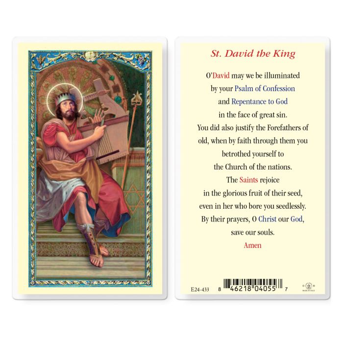 St. David Laminated Holy Card