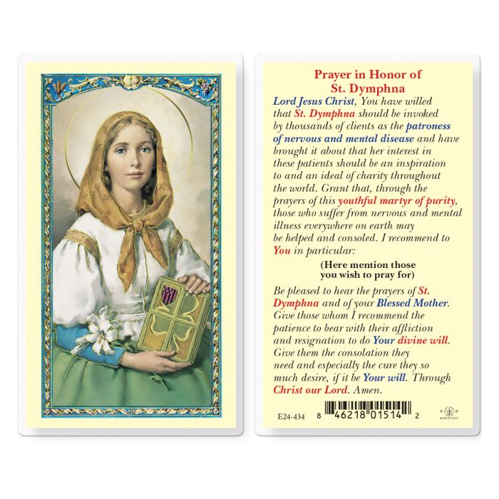 St. Dymphna Laminated Prayer Card