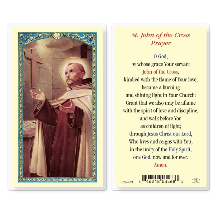 St. John of the Cross Laminated Prayer Card