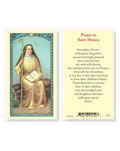 St. Monica Laminated Prayer Card