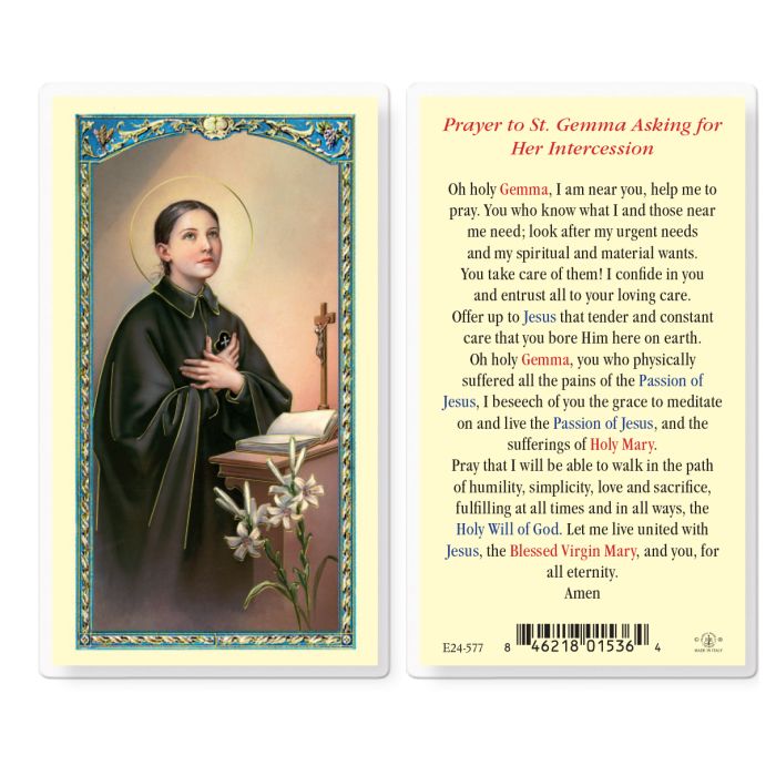 St. Gemma Galgani Laminated Holy Card