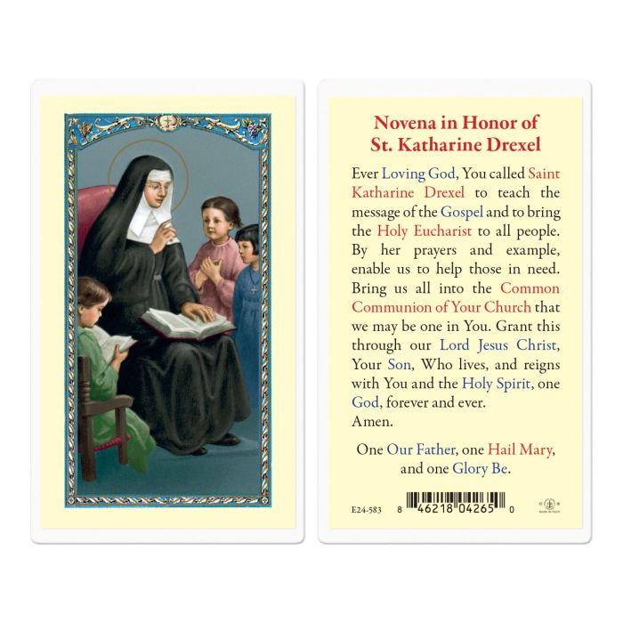 St. Katherine Drexel Laminated Holy Card