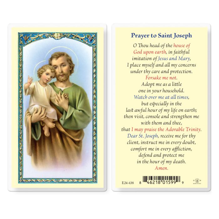 St. Joseph Laminated Holy Card