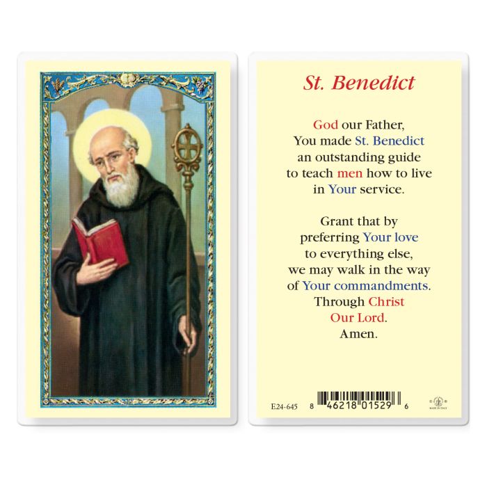 St. Benedict Laminated Prayer Card