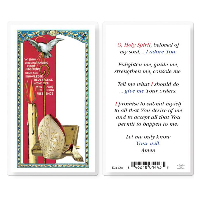 Gifts of the Holy Spirit Laminated Holy Card