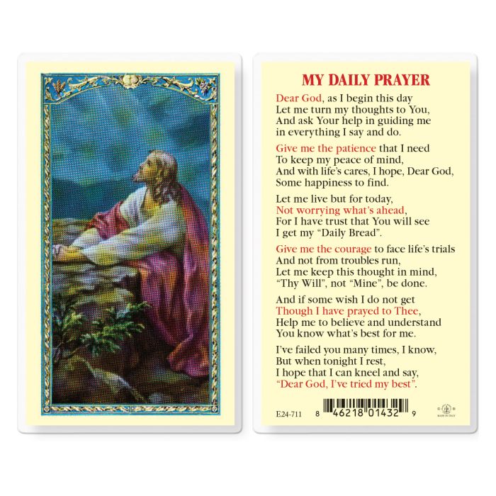 My Daily Prayer Laminated Prayer Card