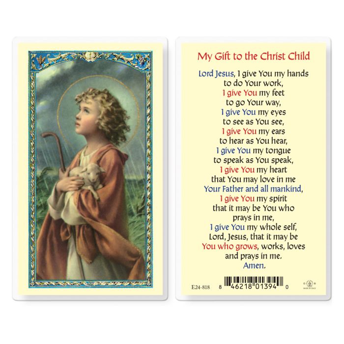 Gift to the Christ Child Laminated Holy Card