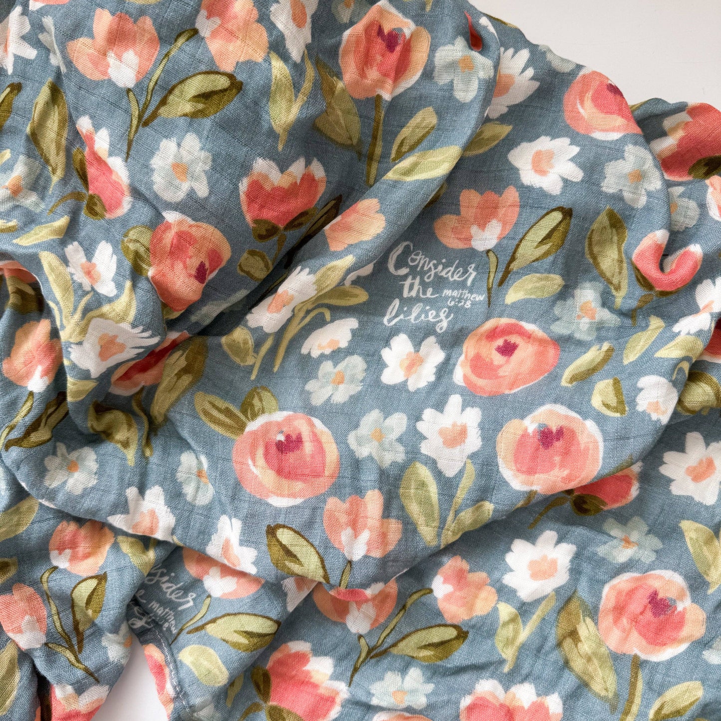 Consider the Lilies Muslin Blanket Swaddle