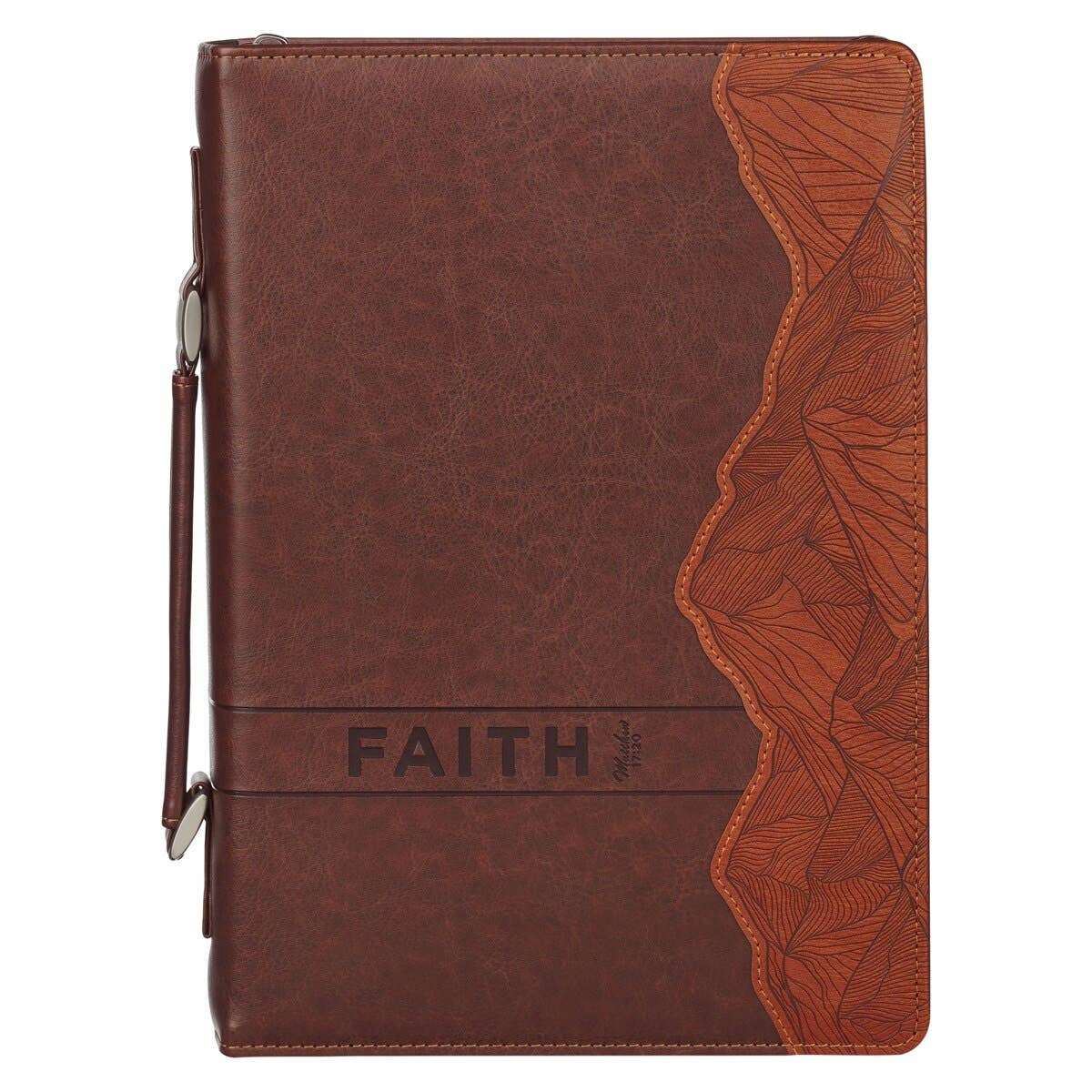 Bible Cover Classic Brown Faith Mountains Matt. 17:20