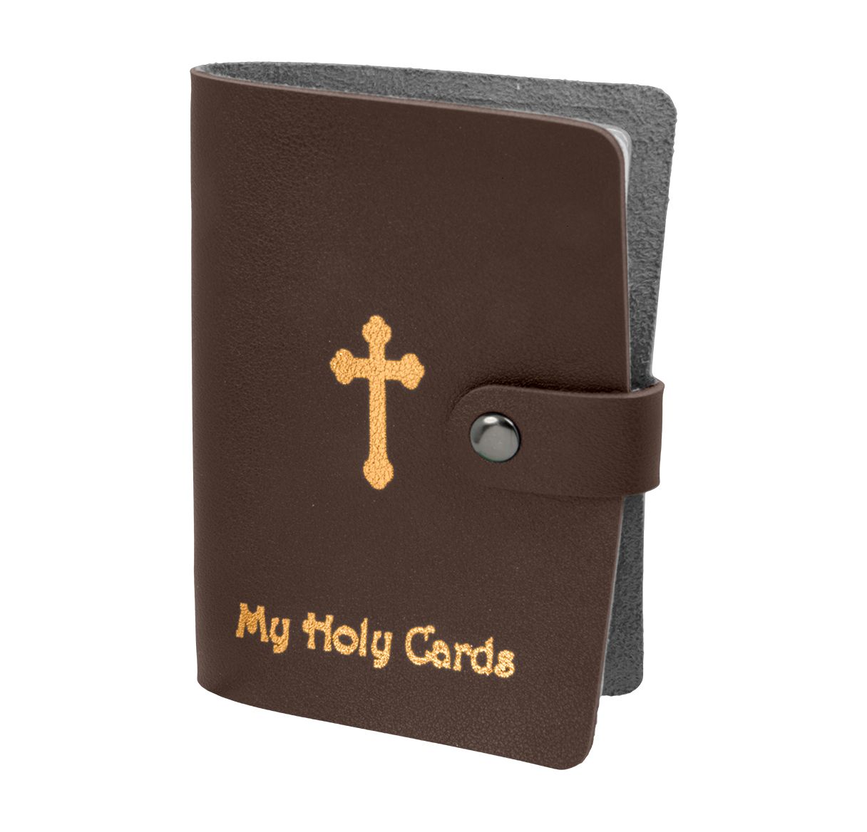 Gold Stamped Leatherette Holy Card Holder