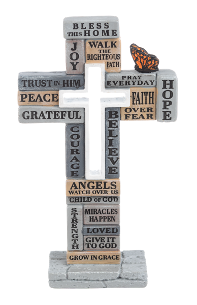 Words of Faith - Collage Cross Figurine