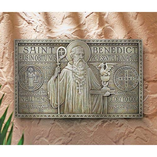 Ag St Benedict 12.25"W Plaque